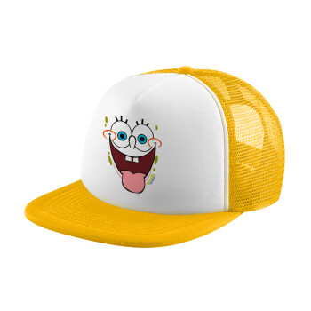 SpongeBob SquarePants smile, Καπέλο Ενηλίκων Soft Trucker με Δίχτυ Κίτρινο/White (POLYESTER, ΕΝΗΛΙΚΩΝ, UNISEX, ONE SIZE)