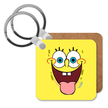 SpongeBob SquarePants smile, Μπρελόκ Ξύλινο τετράγωνο MDF