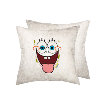 SpongeBob SquarePants smile, Μαξιλάρι καναπέ Δερματίνη Γκρι 40x40cm με γέμισμα