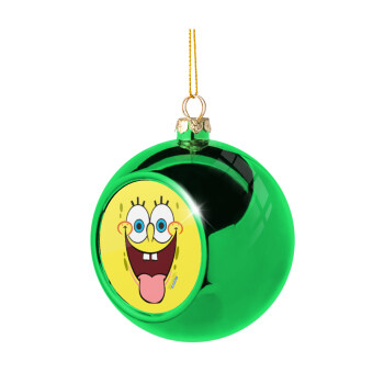 SpongeBob SquarePants smile, Χριστουγεννιάτικη μπάλα δένδρου Πράσινη 8cm