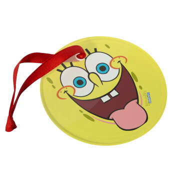 SpongeBob SquarePants smile, Χριστουγεννιάτικο στολίδι γυάλινο 9cm