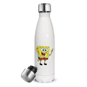 SpongeBob SquarePants character, Metal mug thermos White (Stainless steel), double wall, 500ml