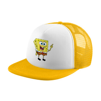 SpongeBob SquarePants character, Καπέλο Ενηλίκων Soft Trucker με Δίχτυ Κίτρινο/White (POLYESTER, ΕΝΗΛΙΚΩΝ, UNISEX, ONE SIZE)