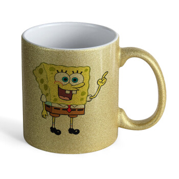 SpongeBob SquarePants character, Κούπα Χρυσή Glitter που γυαλίζει, κεραμική, 330ml