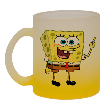 SpongeBob SquarePants character, Κούπα γυάλινη δίχρωμη με βάση το κίτρινο ματ, 330ml