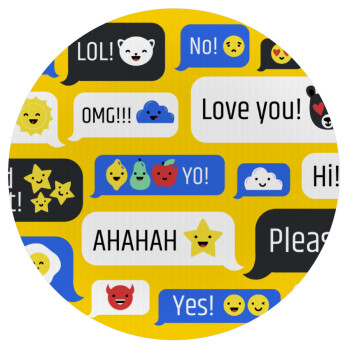 Emoji's text messages, Mousepad Round 20cm