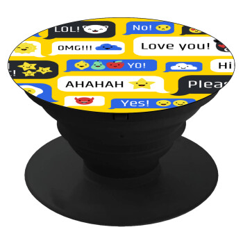 Emoji's text messages, Phone Holders Stand  Black Hand-held Mobile Phone Holder