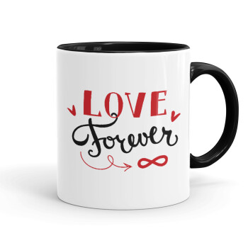 Love forever ∞, Mug colored black, ceramic, 330ml