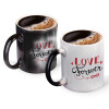 Color changing magic Mug, ceramic, 330ml when adding hot liquid inside, the black colour desappears (1 pcs)