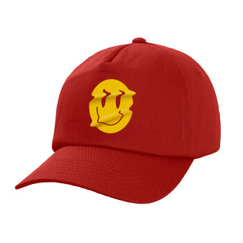 Smile avatar distrorted, Καπέλο παιδικό Baseball, 100% Βαμβακερό Twill, Κόκκινο (ΒΑΜΒΑΚΕΡΟ, ΠΑΙΔΙΚΟ, UNISEX, ONE SIZE)