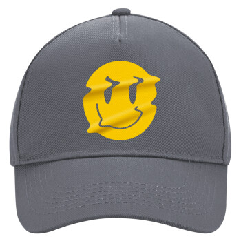 Smile avatar distrorted, Ultimate Adult Hat Grey, (100% COTTON DRILL, ADULT, UNISEX, ONE SIZE)