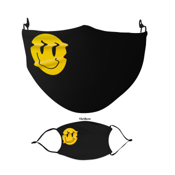 Smile avatar distrorted, Μάσκα υφασμάτινη Ενηλίκων πολλαπλών στρώσεων με υποδοχή φίλτρου