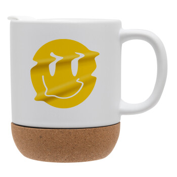 Smile avatar distrorted, Ceramic coffee mug Cork (MAT), 330ml (1pcs)