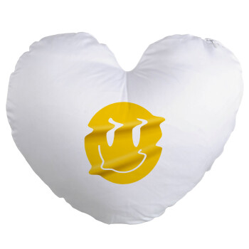 Smile avatar distrorted, Μαξιλάρι καναπέ καρδιά 40x40cm περιέχεται το  γέμισμα