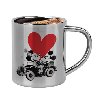 Mickey & Minnie love car, Κουπάκι μεταλλικό διπλού τοιχώματος για espresso (220ml)