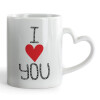 Mug heart handle, ceramic, 330ml