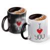 Color changing magic Mug, ceramic, 330ml when adding hot liquid inside, the black colour desappears (1 pcs)