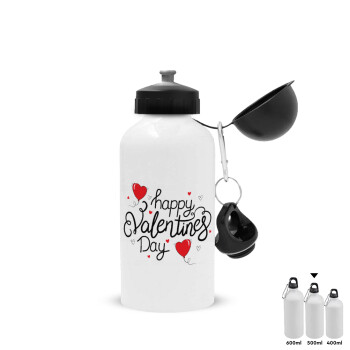 Happy Valentines Day!!!, Metal water bottle, White, aluminum 500ml