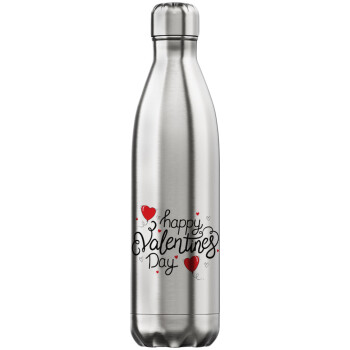 Happy Valentines Day!!!, Inox (Stainless steel) hot metal mug, double wall, 750ml