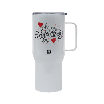 Happy Valentines Day!!!, Tumbler με καπάκι, διπλού τοιχώματος (θερμό) 750L