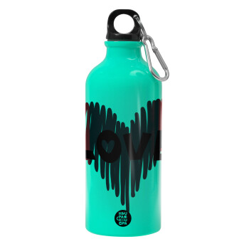 I Love You red heart, Water bottle 600ml