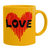 Ceramic coffee mug yellow, 330ml