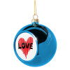 Blue Christmas tree ball ornament 8cm