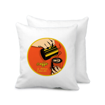 Coffe is always a good idea vintage poster, Sofa cushion 40x40cm includes filling