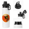 Metal water bottle with safety cap, aluminum 850ml