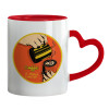 Mug heart red handle, ceramic, 330ml