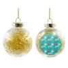 Transparent Christmas tree ball ornament with gold filling 8cm