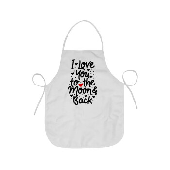 I love you to the moon and back with hearts, Chef Apron Short Full Length Adult (63x75cm)