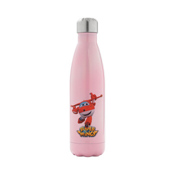 Super Wings, Metal mug thermos Pink Iridiscent (Stainless steel), double wall, 500ml