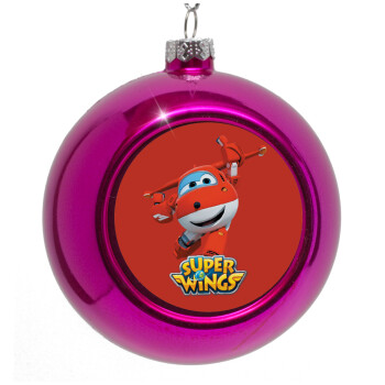 Super Wings, Purple Christmas tree ornament bauble 8cm