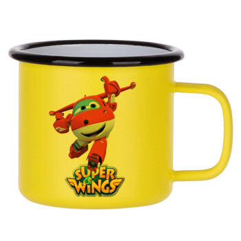 Super Wings, Κούπα Μεταλλική εμαγιέ ΜΑΤ Κίτρινη 360ml