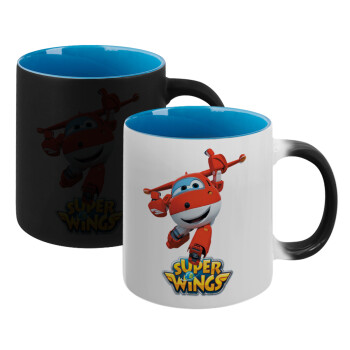 Super Wings, Κούπα Μαγική εσωτερικό μπλε, κεραμική 330ml που αλλάζει χρώμα με το ζεστό ρόφημα (1 τεμάχιο)