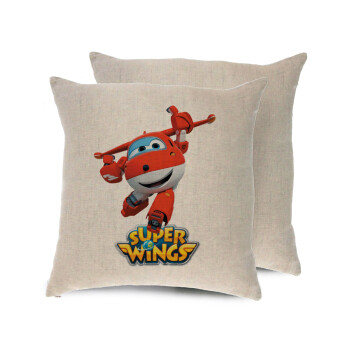 Super Wings, Μαξιλάρι καναπέ ΛΙΝΟ 40x40cm περιέχεται το  γέμισμα