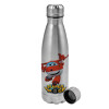 Metallic water bottle, stainless steel, 750ml