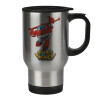 Stainless steel travel mug with lid, double wall 450ml