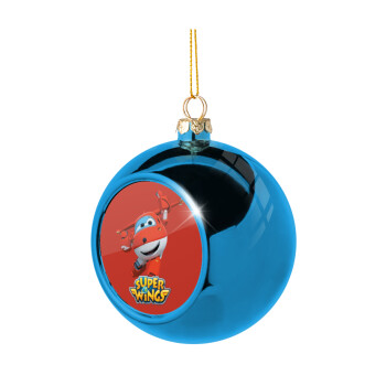 Super Wings, Blue Christmas tree ball ornament 8cm