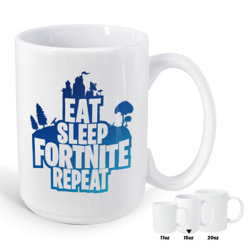 Eat Sleep Fortnite Repeat, Κούπα Mega, κεραμική, 450ml