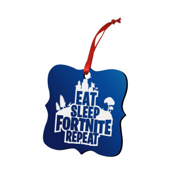 Eat Sleep Fortnite Repeat, Christmas ornament polygon wooden 7.5cm