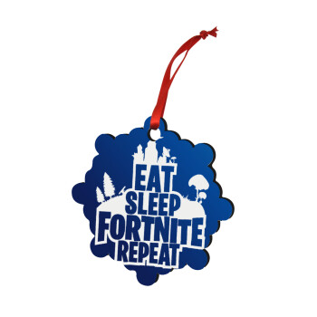 Eat Sleep Fortnite Repeat, Christmas ornament snowflake wooden 7.5cm