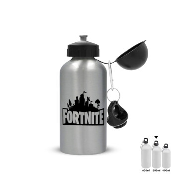Fortnite, Metallic water jug, Silver, aluminum 500ml