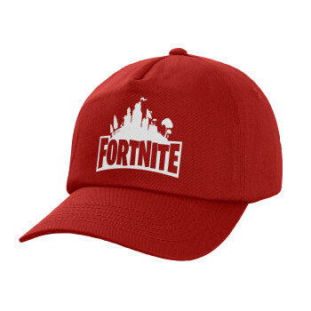 Fortnite, Καπέλο παιδικό Baseball, 100% Βαμβακερό Twill, Κόκκινο (ΒΑΜΒΑΚΕΡΟ, ΠΑΙΔΙΚΟ, UNISEX, ONE SIZE)