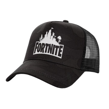 Fortnite, Adult Structured Trucker Hat, with Mesh, Dark Army (100% COTTON, ADULT, UNISEX, ONE SIZE)