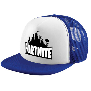 Fortnite, Καπέλο Ενηλίκων Soft Trucker με Δίχτυ Blue/White (POLYESTER, ΕΝΗΛΙΚΩΝ, UNISEX, ONE SIZE)