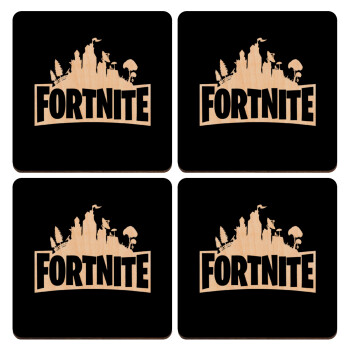 Fortnite, ΣΕΤ x4 Σουβέρ ξύλινα τετράγωνα plywood (9cm)