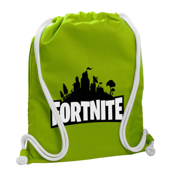Fortnite, Τσάντα πλάτης πουγκί GYMBAG LIME GREEN, με τσέπη (40x48cm) & χονδρά κορδόνια