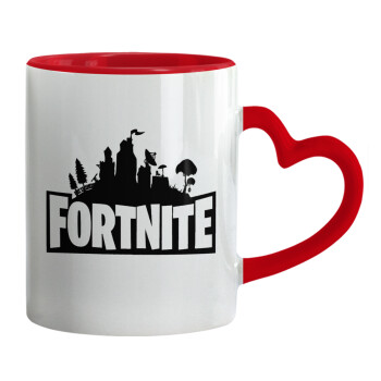 Fortnite, Κούπα καρδιά χερούλι κόκκινη, κεραμική, 330ml